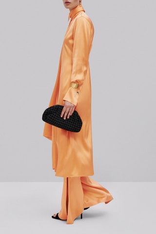 Robe midi satinée - Studio - Orange