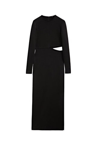 Robe longue noire cut out taille marquée - Noir