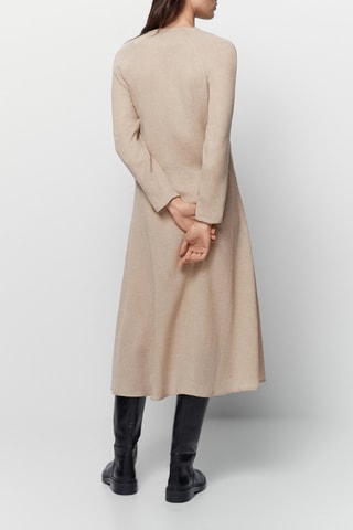 Robe longue ceinture asymétrique - Ecru