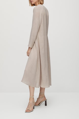 Robe longue ceinture asymétrique - Ecru