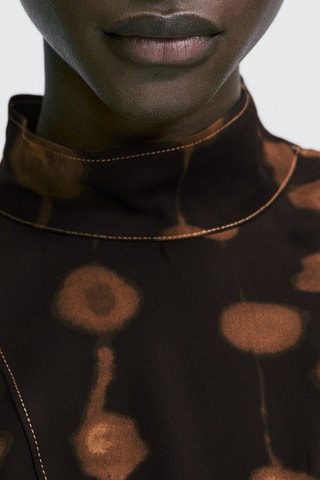 Lange jurk met mouwen - Bruin