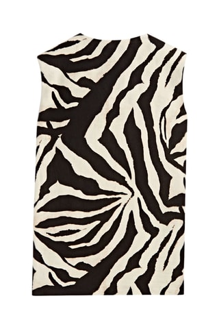 Robe courte imprimé zèbre - Noir et écru