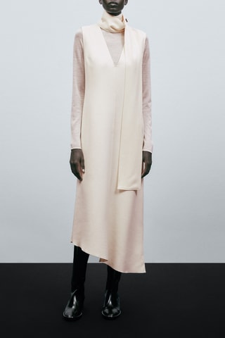 Robe longue nœud - Ecru