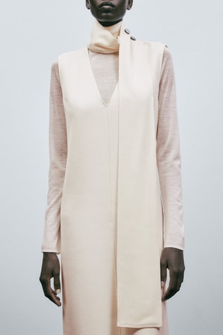 Robe longue nœud - Ecru