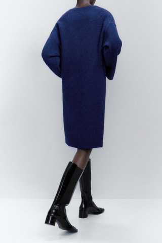 Robe courte manches ballon - Bleu marine