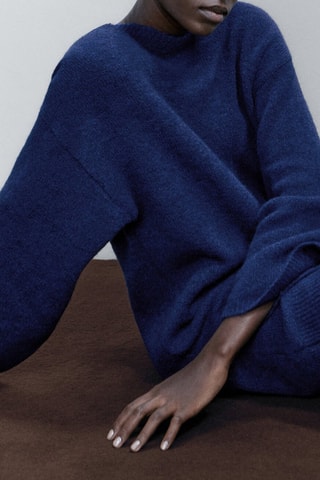 Robe courte manches ballon - Bleu marine