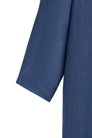 Maxi chemisier 100% lin - Bleu marine