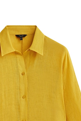 Maxi chemisier 100% lin - Moutarde