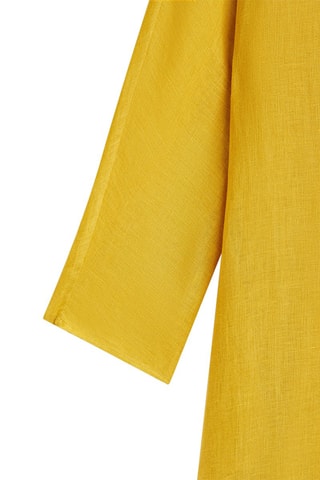 Maxi chemisier 100% lin - Moutarde