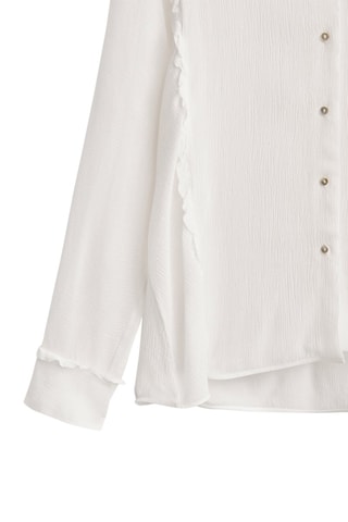 Chemisier à volants sur les côtés - Blanc