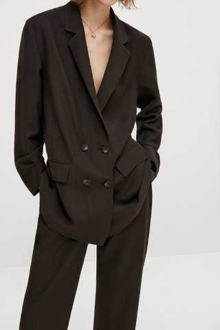 Blazer croisé avec ceinture - Marron