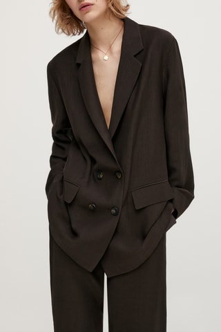 Blazer croisé avec ceinture - Marron