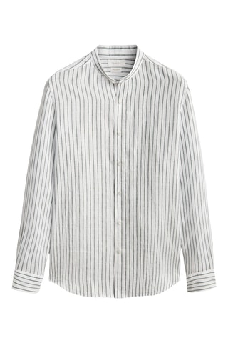 Chemisier en lin - Blanc et bleu