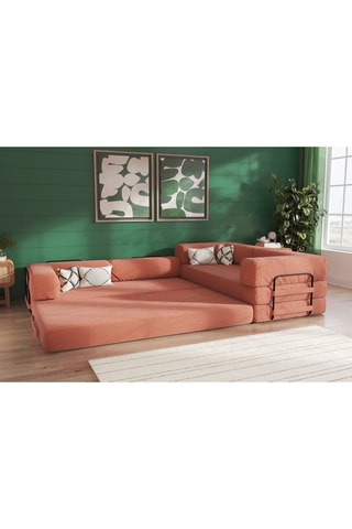 Hoekslaapzetel Smart - Bruin - 4 Zitplaatsen - Velours