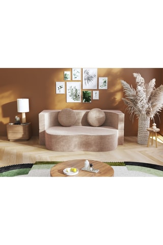 Slaapzetel - Ivoorkleurig - 2 Zitplaatsen - Stof