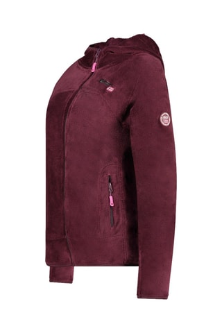 Fleece Jasje met Capuchon Uternel - Bordeauxrood