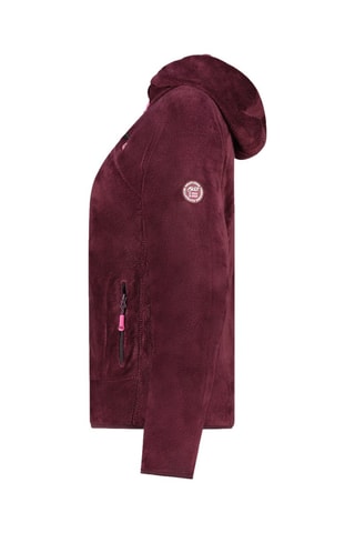 Fleece Jasje met Capuchon Uternel - Bordeauxrood