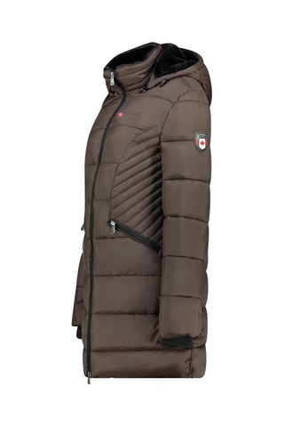 Doudoune longue à capuche Beeana - Marron