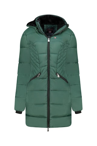 Doudoune longue à capuche Beeana - Vert foncé