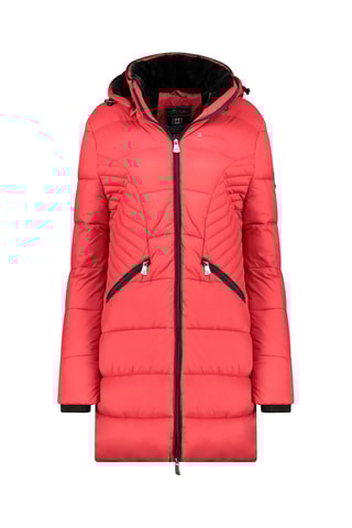 Doudoune longue à capuche Beeana - Rouge