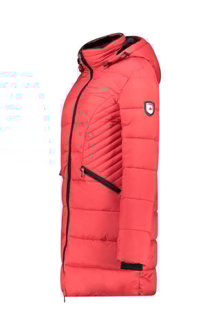 Doudoune longue à capuche Beeana - Rouge