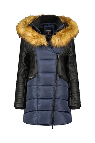 Doudoune longue à capuche Ausmosana - Bleu marine