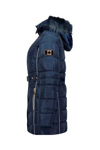 Doudoune longue à capuche Beckana  -  Bleu marine