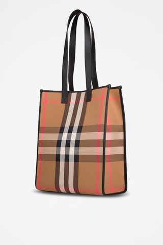 Tote bag Medium Ns Book Tote Check - Taupe