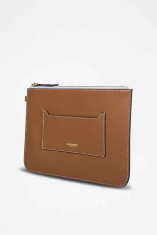 Pochette en cuir d'agneau New Peyton - Marron