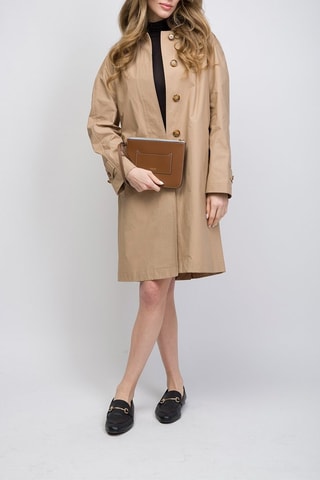 Pochette en cuir d'agneau New Peyton - Marron