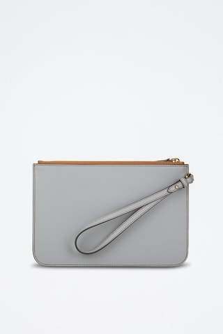 Pochette en cuir d'agneau New Peyton - Gris