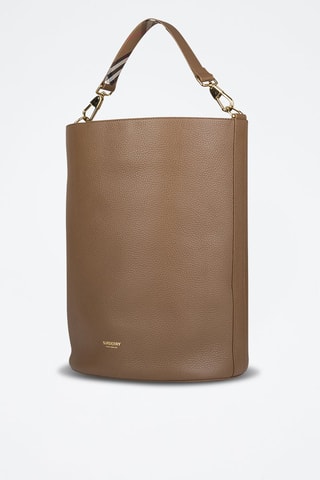 Sac seau en cuir Medium Bucket Lgl - Marron