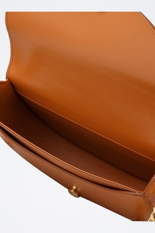 Sac à bandoulière en cuir de veau Claudine - Roux foncé