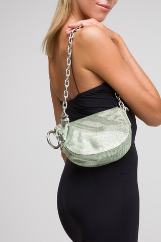 Sac bandoulière en cuir Knight - Argenté