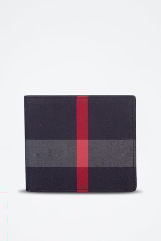 Portefeuille Bill8 Check - Bleu marine et gris clair