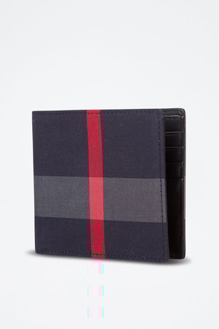 Portefeuille Bill8 Check - Bleu marine et gris clair