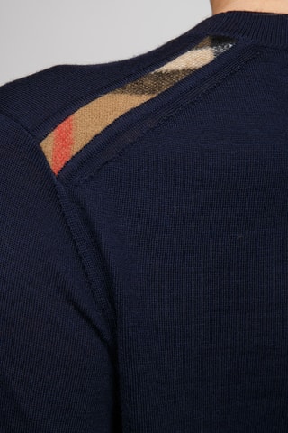 Pull en laine mérinos Lea - Bleu marine