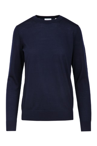 Pull en laine mérinos Lea - Bleu marine