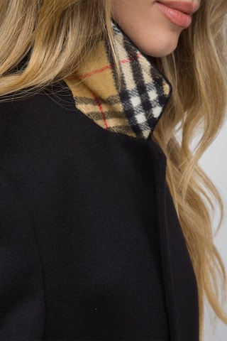 Manteau en laine et cachemire Sherringham short A23O - Noir