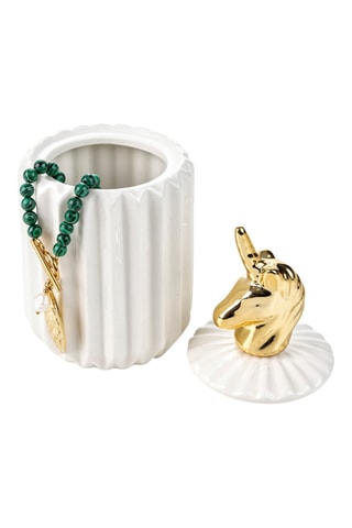 Keramieken Sieradenplateau Seville - Goudkleurig en Wit - Somm