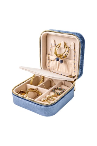 Velours Sieradendoos London - Blauw - Walter Bach