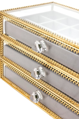 Sieradendoos Duisburg - Transparant, Goudkleurig en Grijs - Walter Bach