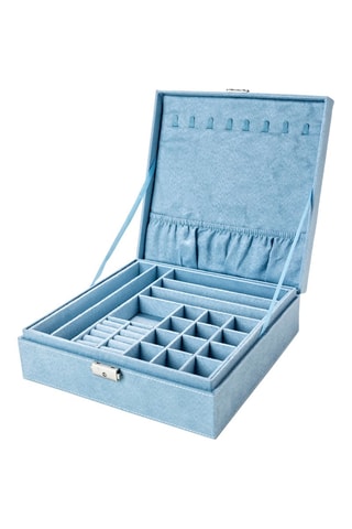 Velours Sieradendoos - Blauw - Somm