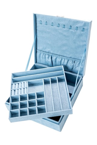 Velours Sieradendoos - Blauw - Somm