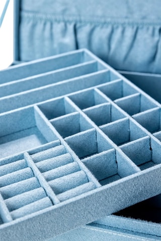 Velours Sieradendoos - Blauw - Somm