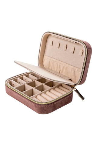 Velours Sieradendoos Berlin - Donkerroze -