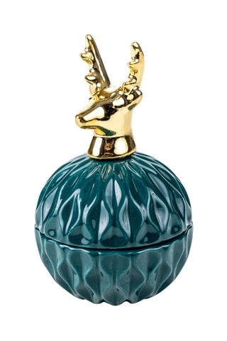 Keramieken Sieradendoos Bristol - Donkergroen en Goudkleurig - Somm