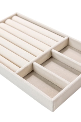 Velours Sieradendoos - Crèmekleurig - Somm