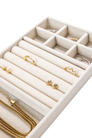 Velours Sieradendoos - Crèmekleurig - Somm