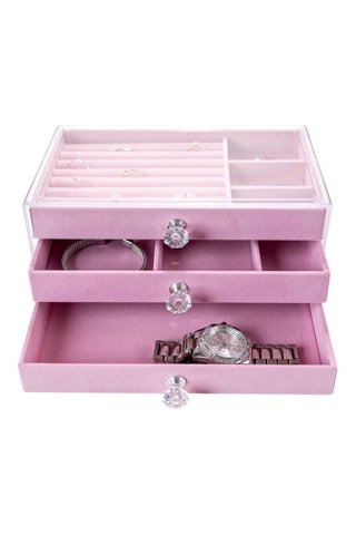 Velours Sieradendoos - 23,5 x 13,5 x 10,5 cm - Somm